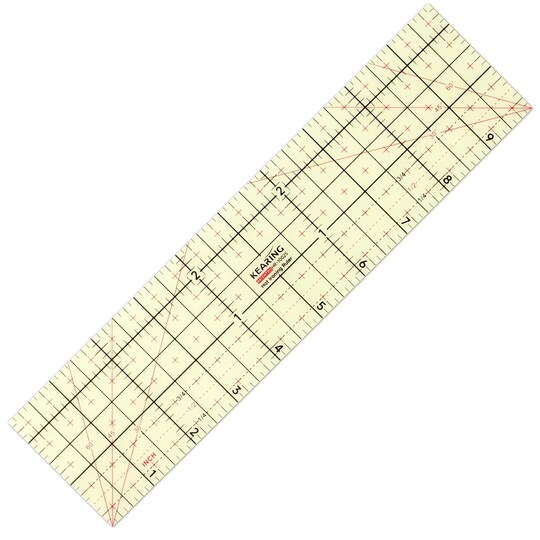Kearing® Hot Hem Ruler for Sewing, Patented Heat Resistant Non-Slip Hot Ironing Ruler for Measure, Mark, Fold, Press with Dry or Steam Iron